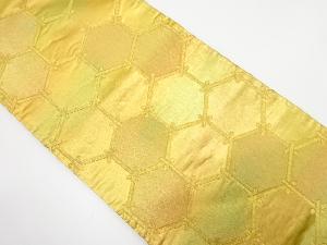 アンティーク　亀甲繋ぎ模様織り出し袋帯（着用可）